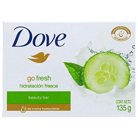 Dove Beauty Bar Soap Go Fresh Cool Moisture  Cucumber and Green Tea Scent  4.75 Oz / 135 Gr (Pack of 12)