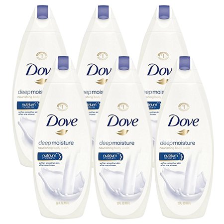 Pack of (6) Dove Body Wash Deep Moisture for Dry Skin Hydration Profunde- 22 Oz Bottle
