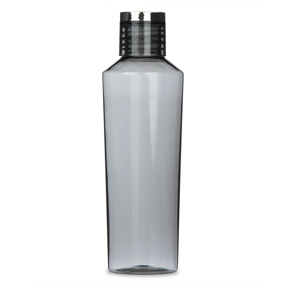 4719-44-1306-147-03 Personalized Reusable Plastic Water Bottle - Line Initial Print, Charcoal