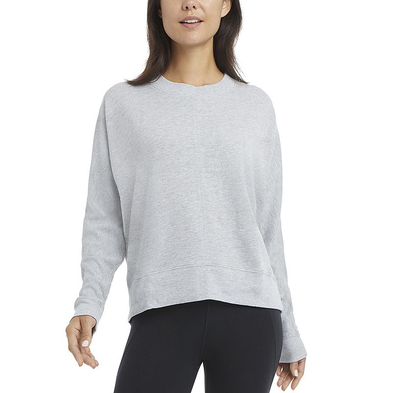 Women's Jockey Sport Saturday Sweatshirt, Size: Medium, Silver