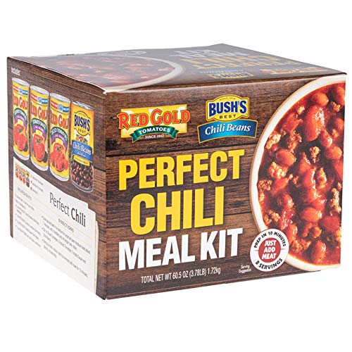 Red Gold and Bush S Beans Perfect Chili Meal Kit  Just Add Meat  30 Minute Meal  4-Pack of Chili Ready Cans  60.5 Ounces Total