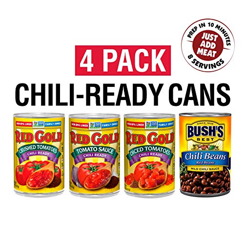 Red Gold and Bush S Beans Perfect Chili Meal Kit  Just Add Meat  30 Minute Meal  4-Pack of Chili Ready Cans  60.5 Ounces Total thumbnail