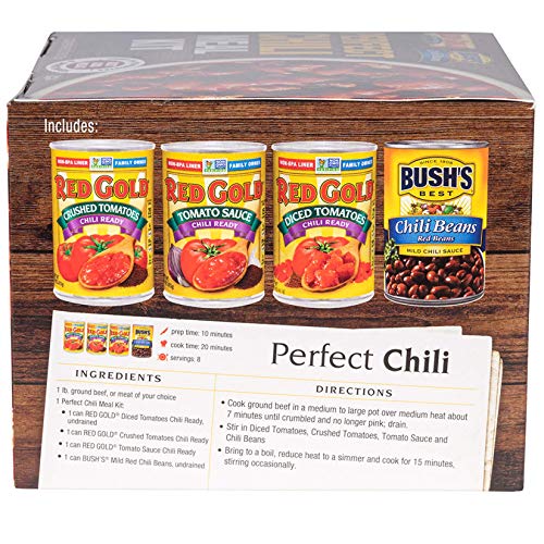 Red Gold and Bush S Beans Perfect Chili Meal Kit  Just Add Meat  30 Minute Meal  4-Pack of Chili Ready Cans  60.5 Ounces Total thumbnail