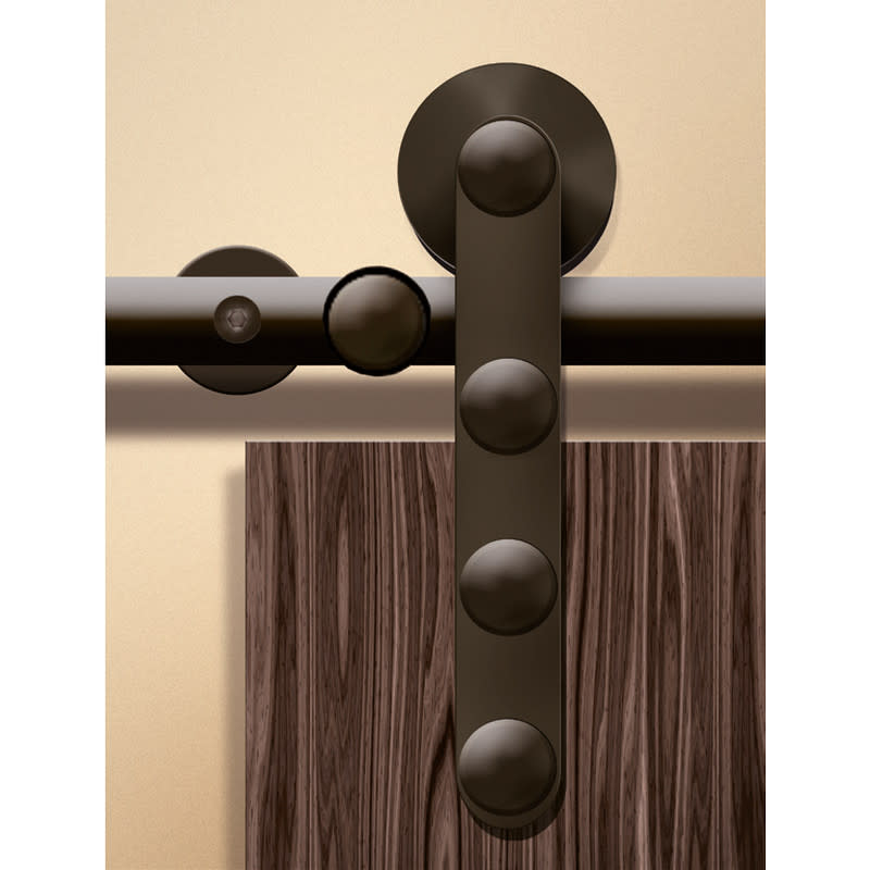 Beyerle USU47.1-2540 Antra I 100 Inch Long Wood Barn Door Fitting Set Dark Bronze Sliding Door Hardware Barn Door Hardware Track and Hardware Kits