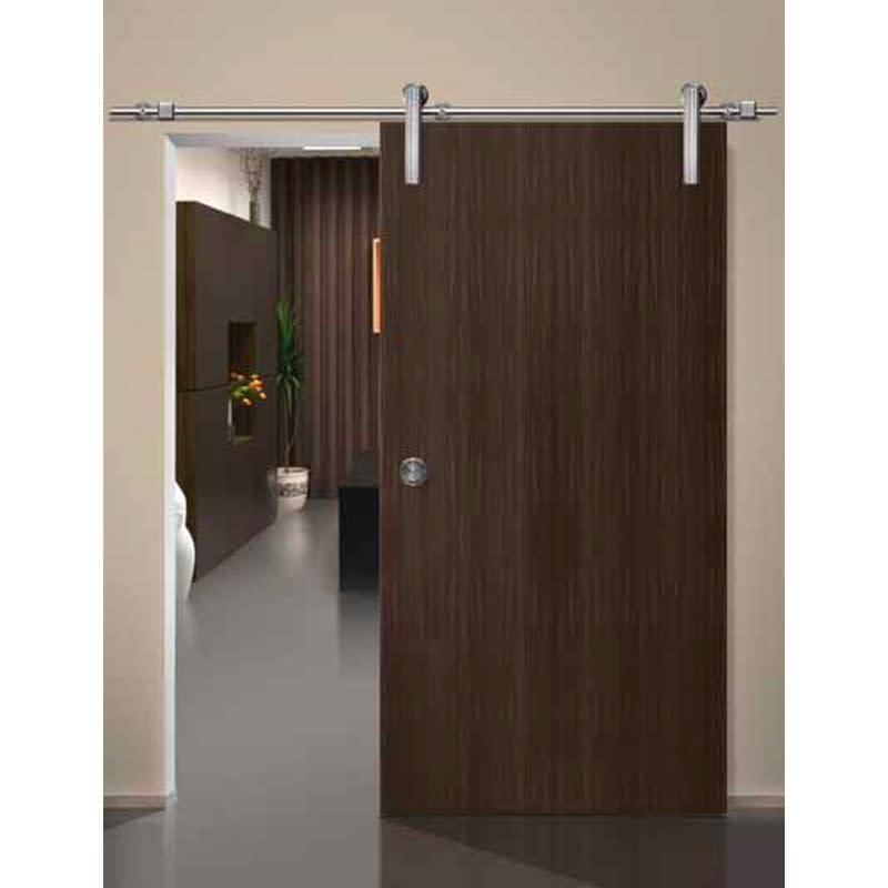 Beyerle USU91-2540 Shield 100 Inch Long Wood Barn Door Fitting Set Satin Stainless Steel Sliding Door Hardware Barn Door Hardware Track and Hardware