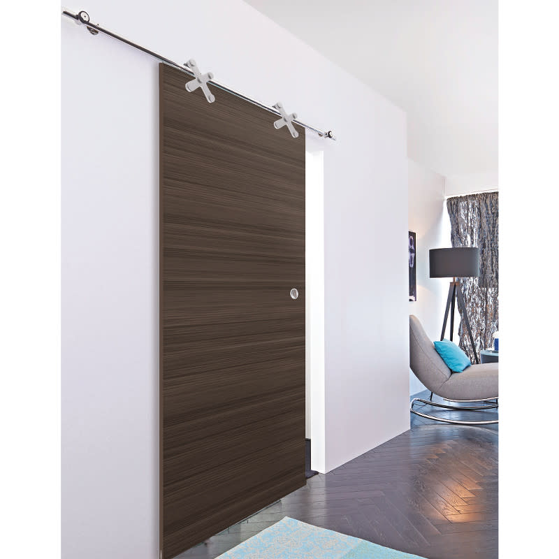 Beyerle USU351-2540 Torole 100 Inch Long Wood Barn Door Fitting Set Satin Stainless Steel Sliding Door Hardware Barn Door Hardware Track and Hardware