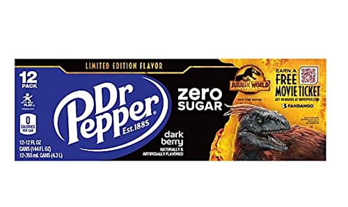 Dr Pepper Dark Berry Zero Sugar Soda Cans - 12 Fl Oz, 12 Pk