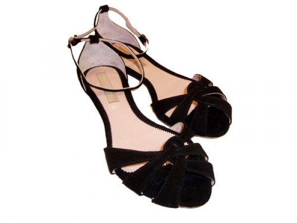 Shoes-More Blueprint Damen Sandale Velourwildleder 224-1136 Schwarz