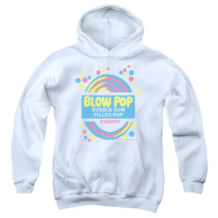 Tootsie Roll Blow Pop Label Youth Pullover Hoodie Sweatshirt White