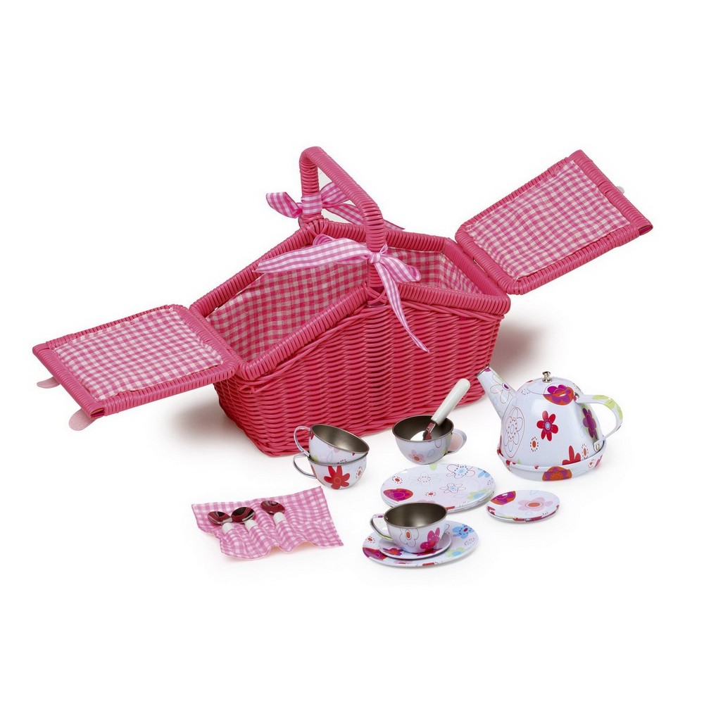 Legler Small Foot Flowers Picnic Basket Set -18 Pieces