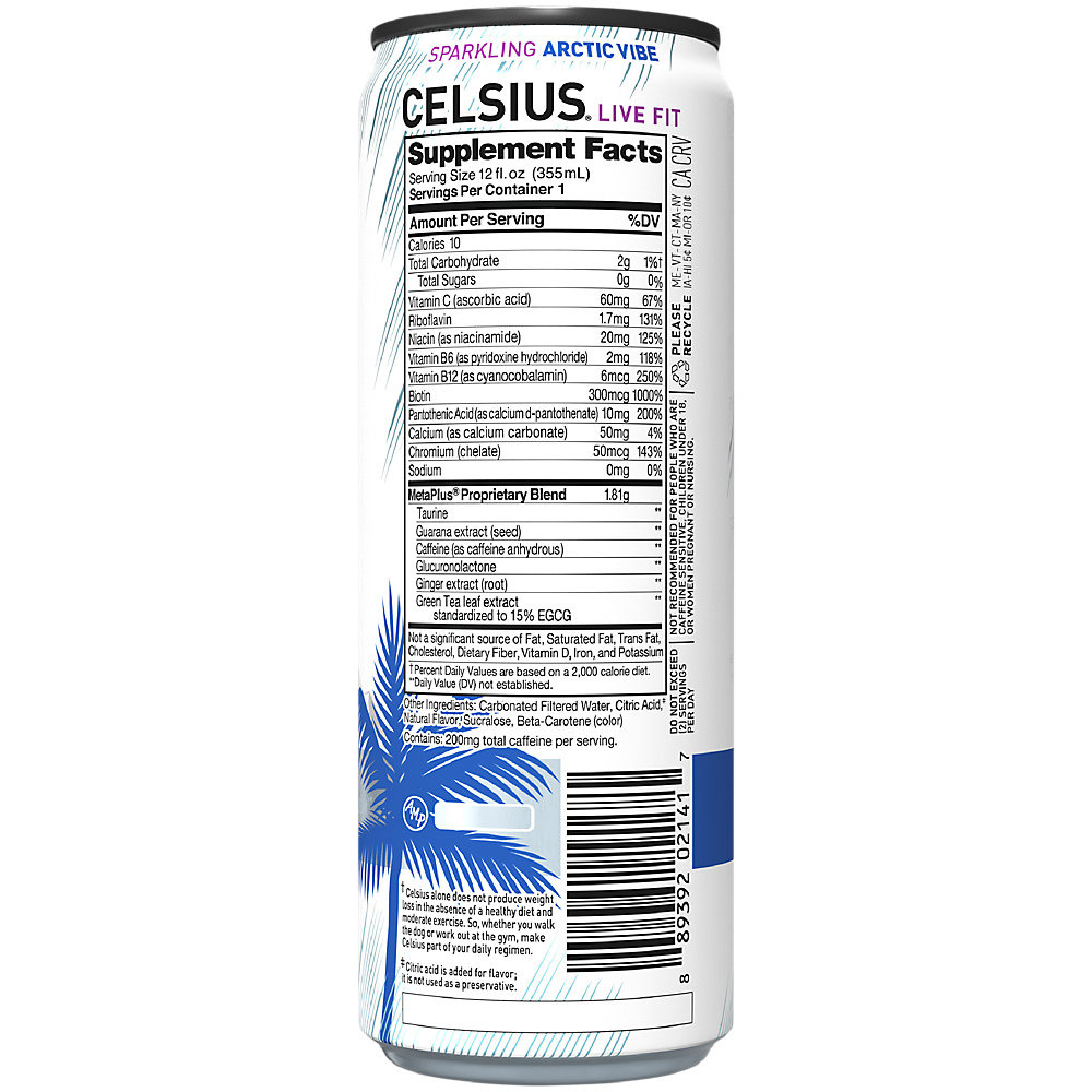 Celsius, Arctic Vibe Energy Drink, 12 Oz | CVS thumbnail