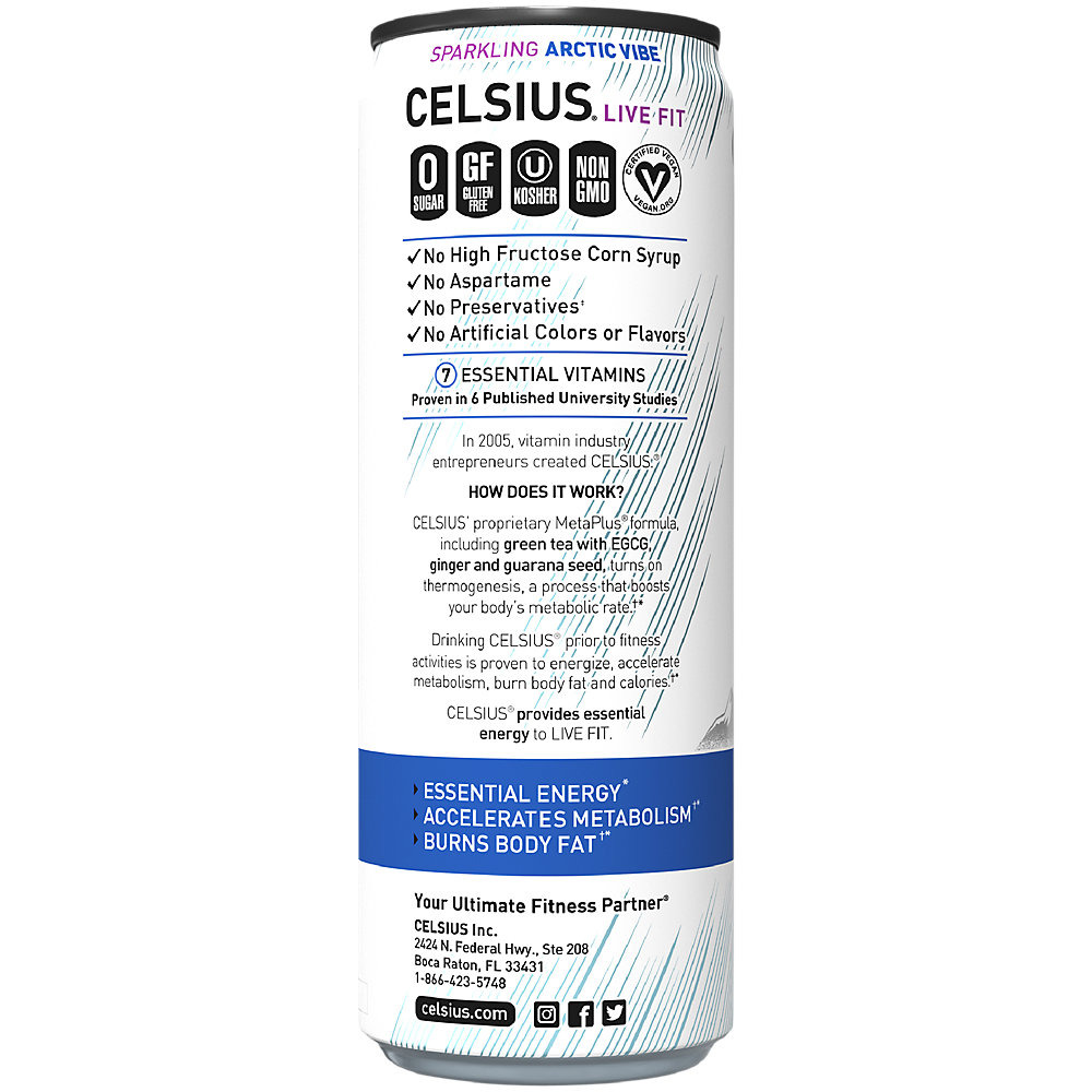 Celsius, Arctic Vibe Energy Drink, 12 Oz | CVS thumbnail