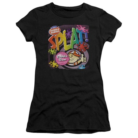 Dubble Bubble Splat Gum S/S Junior Women's T-Shirt Sheer Black