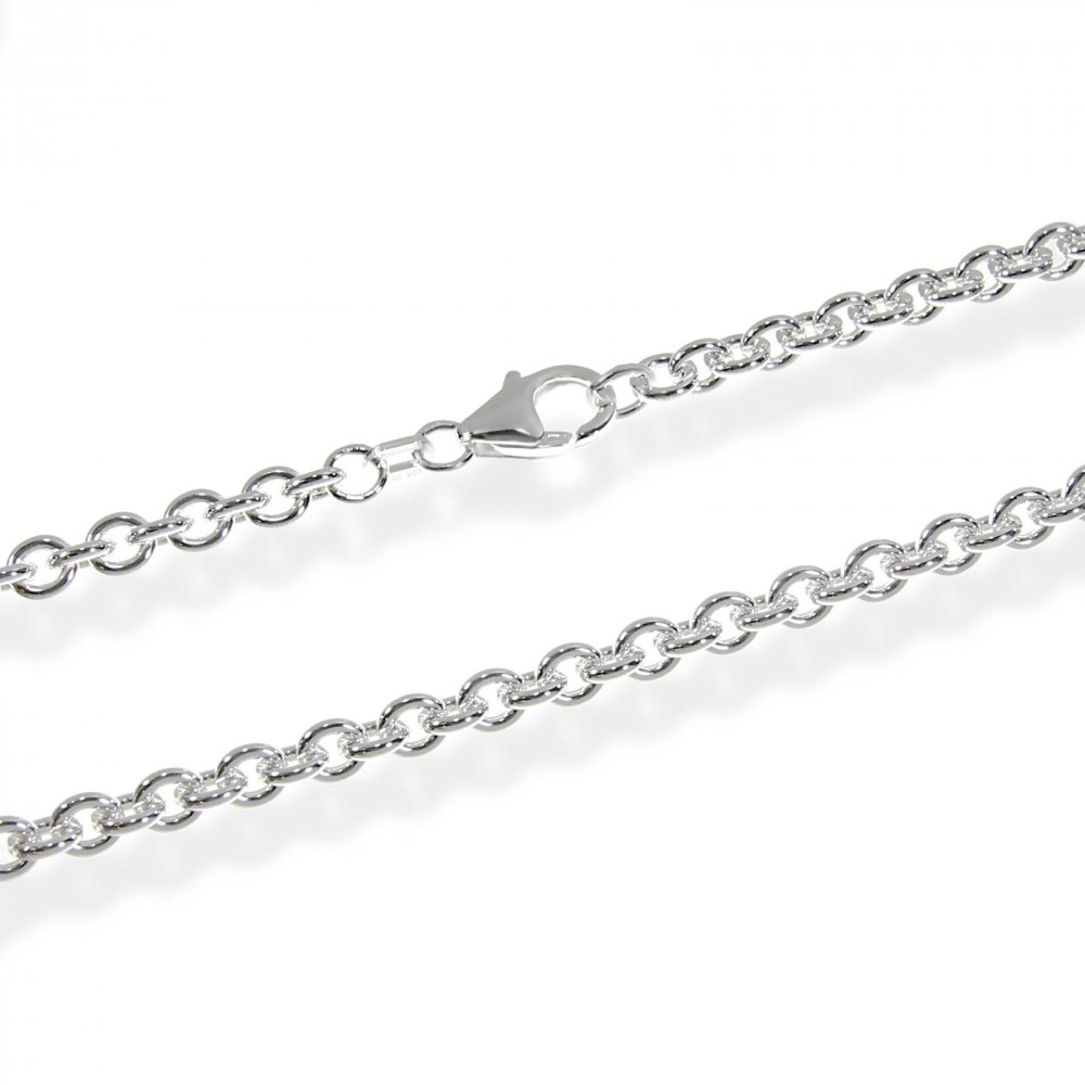 50cm Ankerkette 925 Sterling Silber Kette Rund Massiv Collier 18,6gr 4,00mm 3535