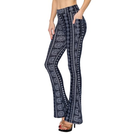 ALWAYS Women S Leg Flare Bell Bottom Soft Stretchy Pants 3619 Navy L