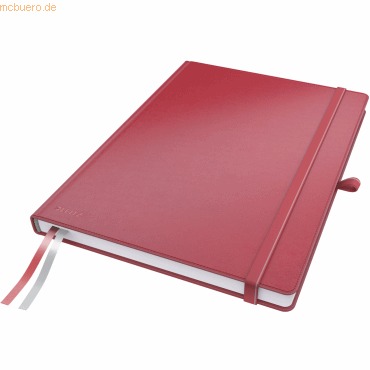 A4 Hard Cover Notebook, Red (80 Sheets, Squared Paper, with 2 Bookmarks, 100 Gsm Ivory Paper, Complete Range)