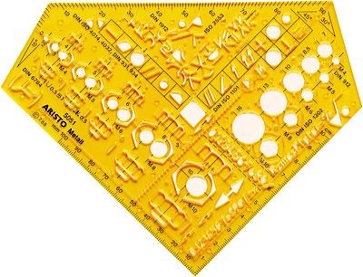 Aristo Schablone Schulwinkel-Metall 15,5x15,5cm (5051)