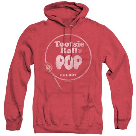 Tootsie Roll Tootsie Roll Pop Logo Adult Heather Hoodie Sweatshirt Red