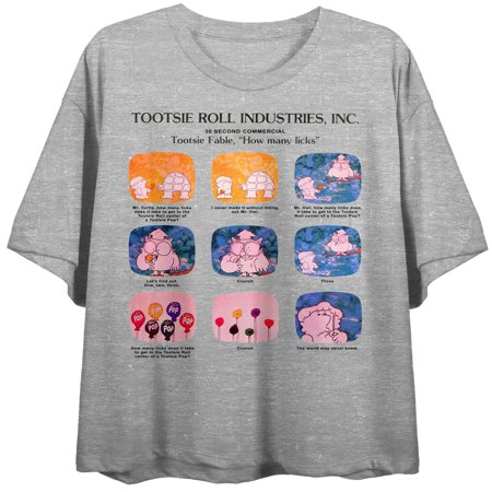 Tootsie Pops How Many Licks Women’s Athletic Heather Crop Tee-M