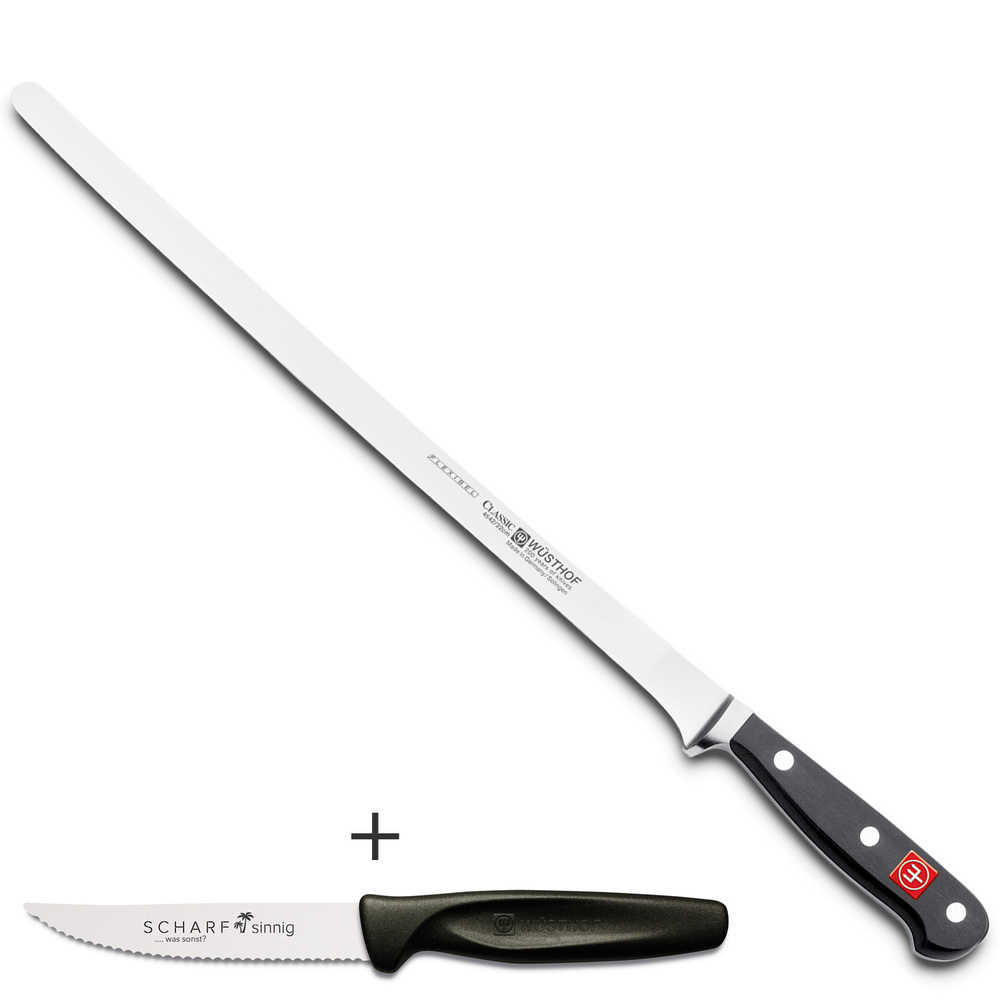 Wüsthof Lachsmesser Flexibel Classic 4542-32cm Plus SCHARFsinnig Pizza- Und Steakmesser Ultra-säGE