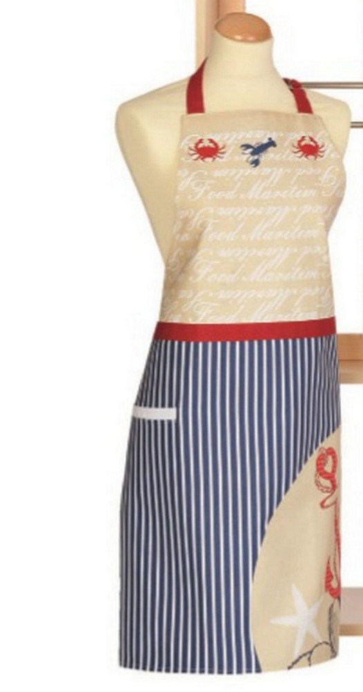 Schürze Kochschürze Maritim Nautica Blau Rot WeiB 80x85