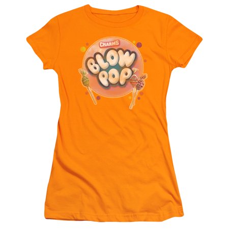 Tootsie Roll Blow Pop Bubble S/S Junior Women S T-Shirt Sheer Orange