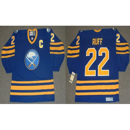 2019 Men Buffalo Sabres 22 Ruff Blue CCM Jerseys Size:L