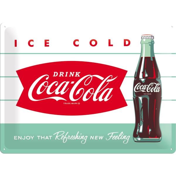 Blechschild, 30 X 40 Cm - Coca Cola - Diner Bottle