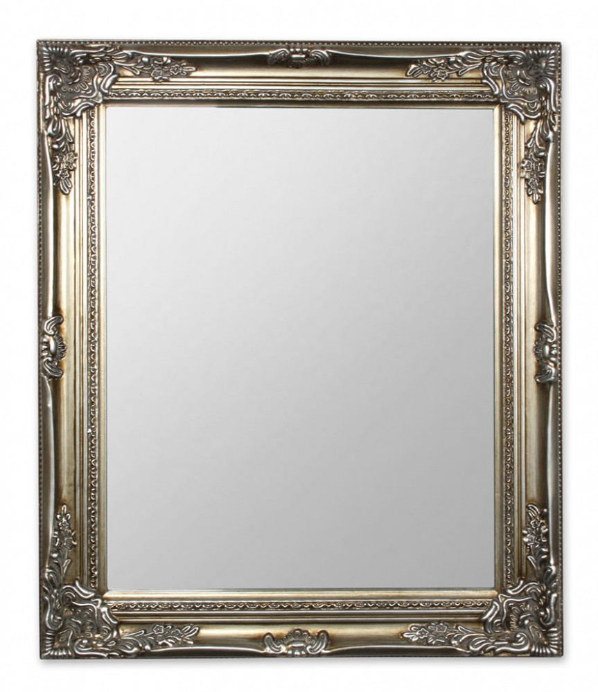 Spiegel Wandspiegel Flurspiegel Silber Holz Vintage Barock Shabby