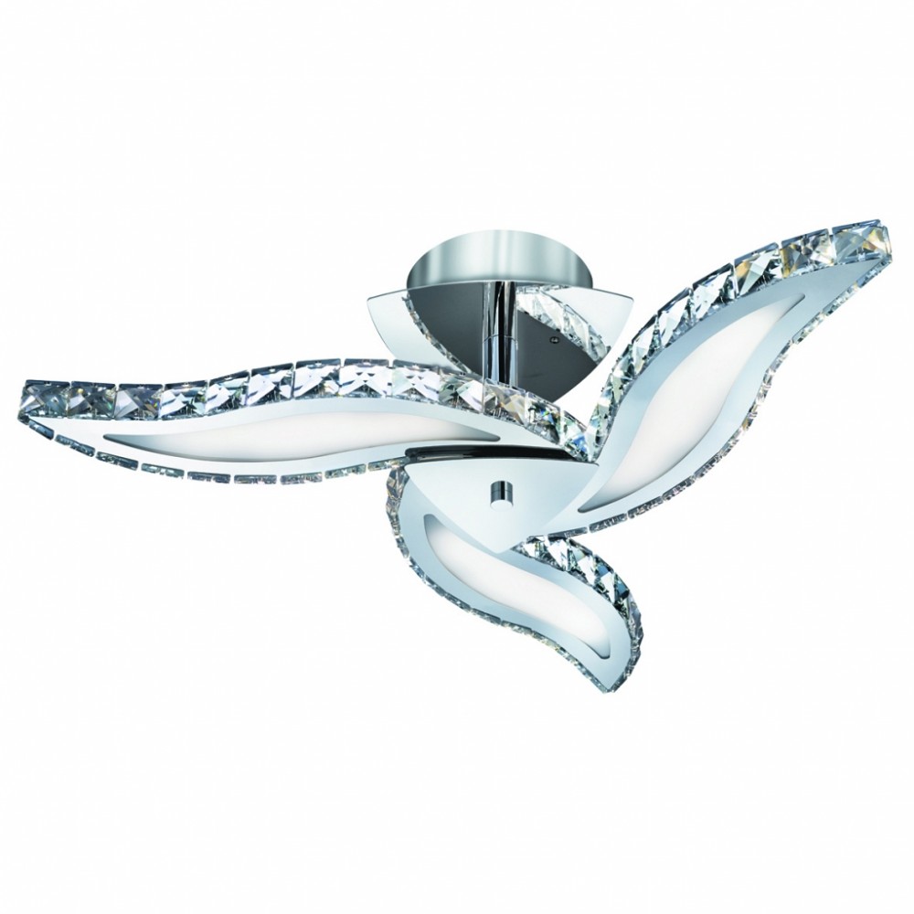 Searchlight 3943-3CC Zinnia Chrome Crystal Semi Flush Ceiling Light