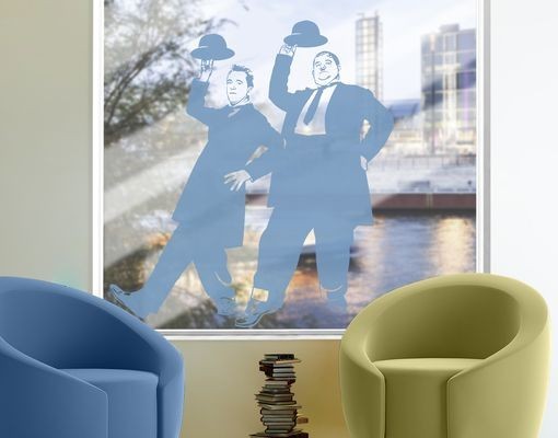 Fensterfolie - Fenstertattoo No.1229 Laurel & Hardy - Milchglasfolie
