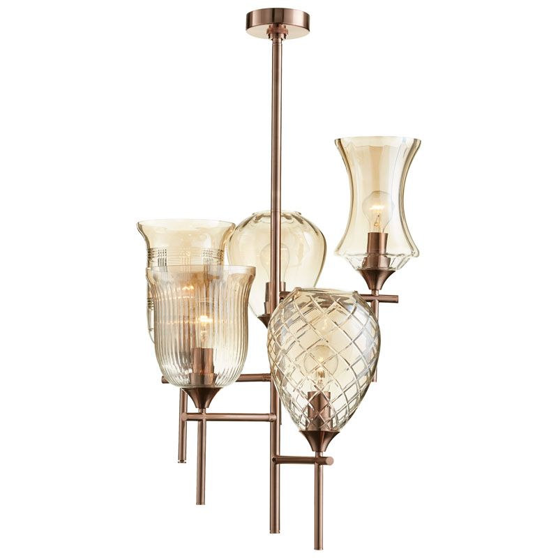 Darcey Satin Copper Five-Light Chandelier