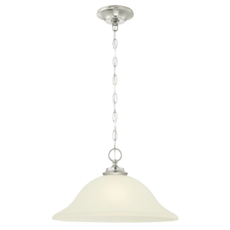 Westinghouse 63004 - 1 Light Brushed Nickel Ceiling Light Fixture (1Lt Pend BN W/Frstd Glass)