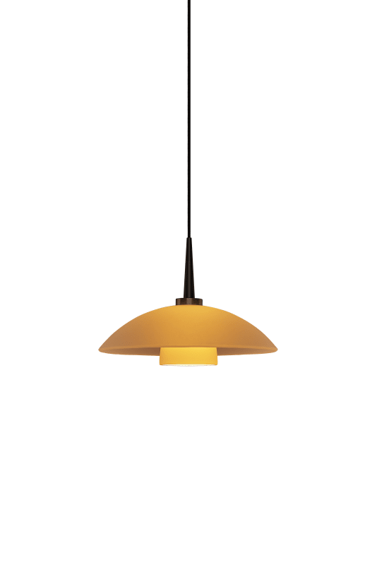 Bruck Lighting 223912/AM/MULTI Jas Single Light 7 Wide Integrated LED Mini Pend Bronze / Amber