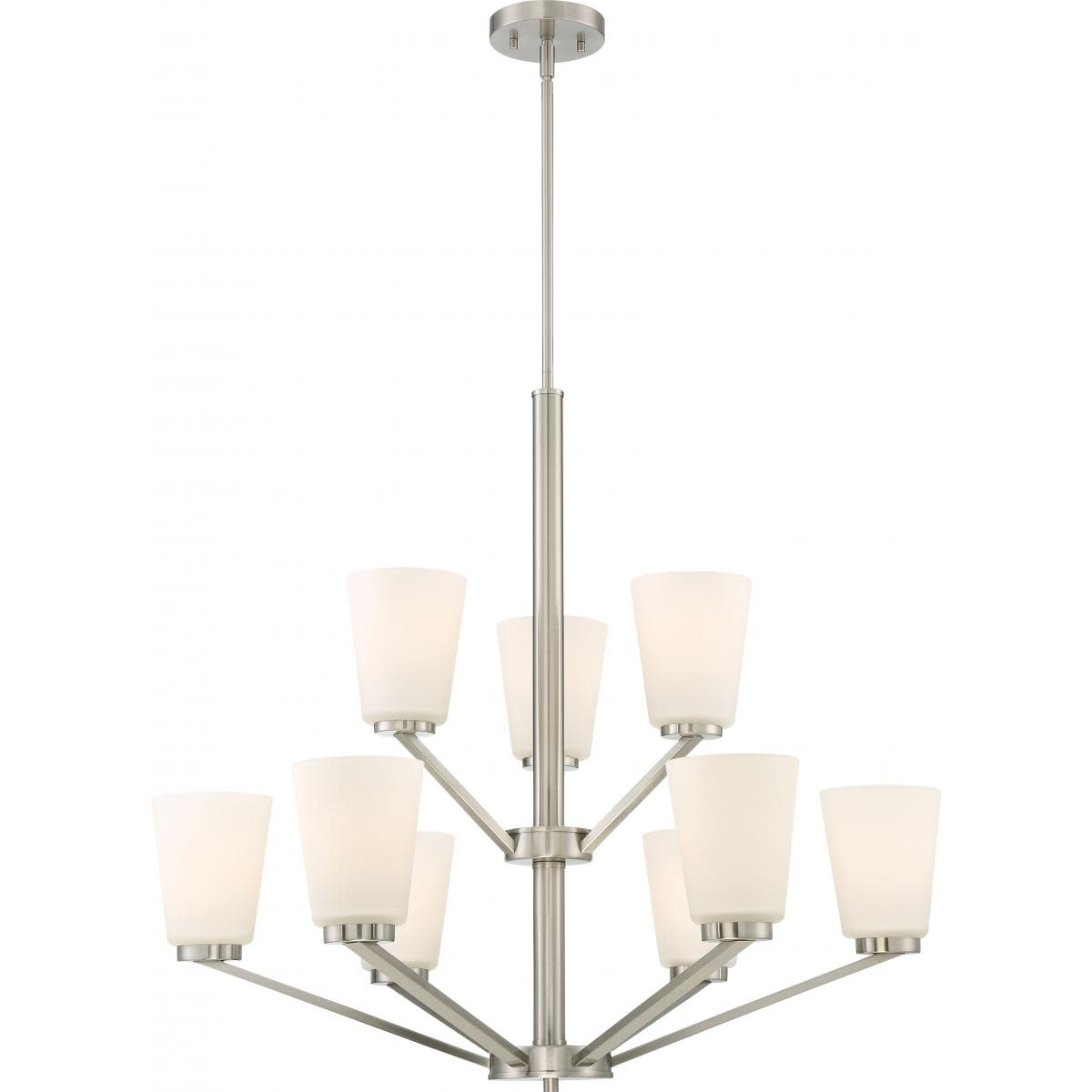 60/6249 Nuvo Lighting Nome-Nine Light 2-Tier Chandelier-31 Inches Wide by 28.5 Inches High-Brushed Nickel Finish