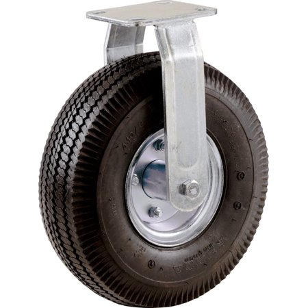 Shepherd Hardware 9797 10-Inch Pneumatic Caster Wheel  Rigid Plate  Steel Hub with Ball Bearings  5/8-Inch Bore Centered Axle