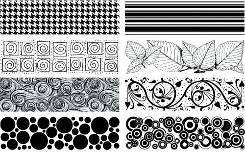 Sax Flexible Assorted Pattern Textured Imprinting Mat Set, 2 X 7 in, White/Black, Set of 8 (Pack of 22)