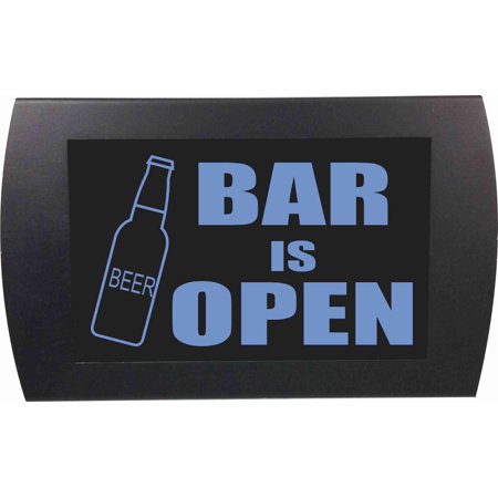 AMERICAN RECORDER -  BAR IS OPEN  (Beer Bottle) LED Lighted Sign