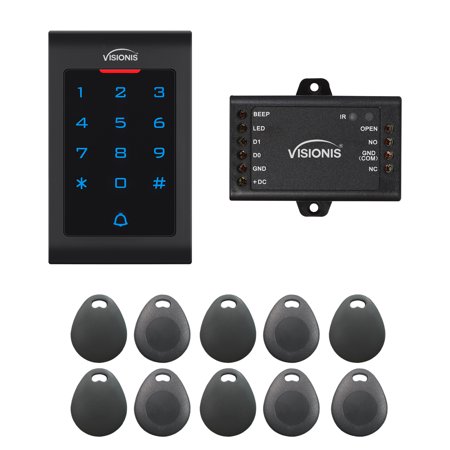 FPC-5674 VIS-3002 Access Control Indoor Only Plastic Housing Keypad Reader Standalone with Mini Controller  Wiegand 26 No Software  EM Card  1000 User
