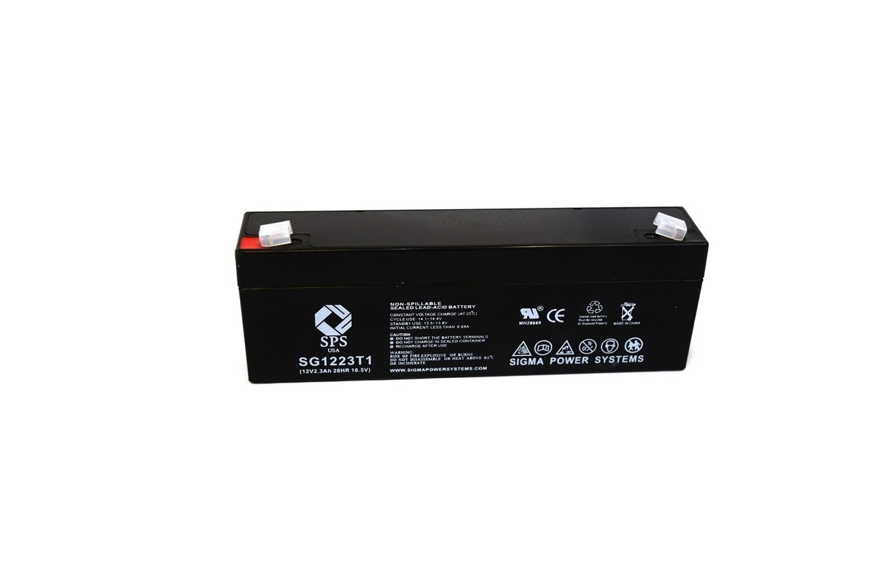 SPS Brand 12V 2.3 Ah Replacement Battery (SG1223T1) for Nihon Kohden 5105 CARDIOFAX ECG (1 Pack)