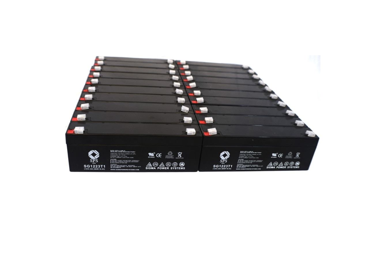 SPS Brand 12V 2.3 Ah Replacement Battery (SG1223T1) for Nihon Kohden 5105 CARDIOFAX ECG (16 Pack)