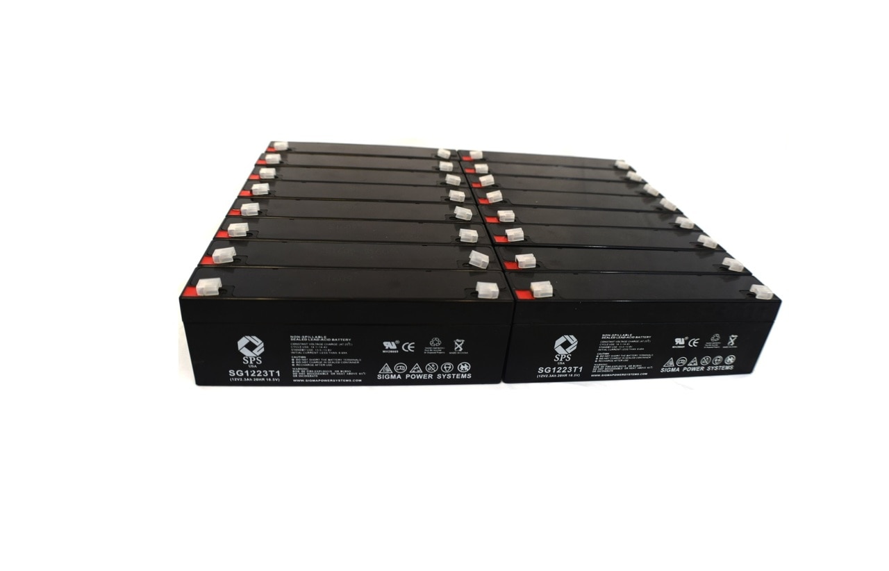 SPS Brand 12V 2.3 Ah Replacement Battery (SG1223T1) for Nihon Kohden ECG 5105 CARDIOFAX (12 Pack)