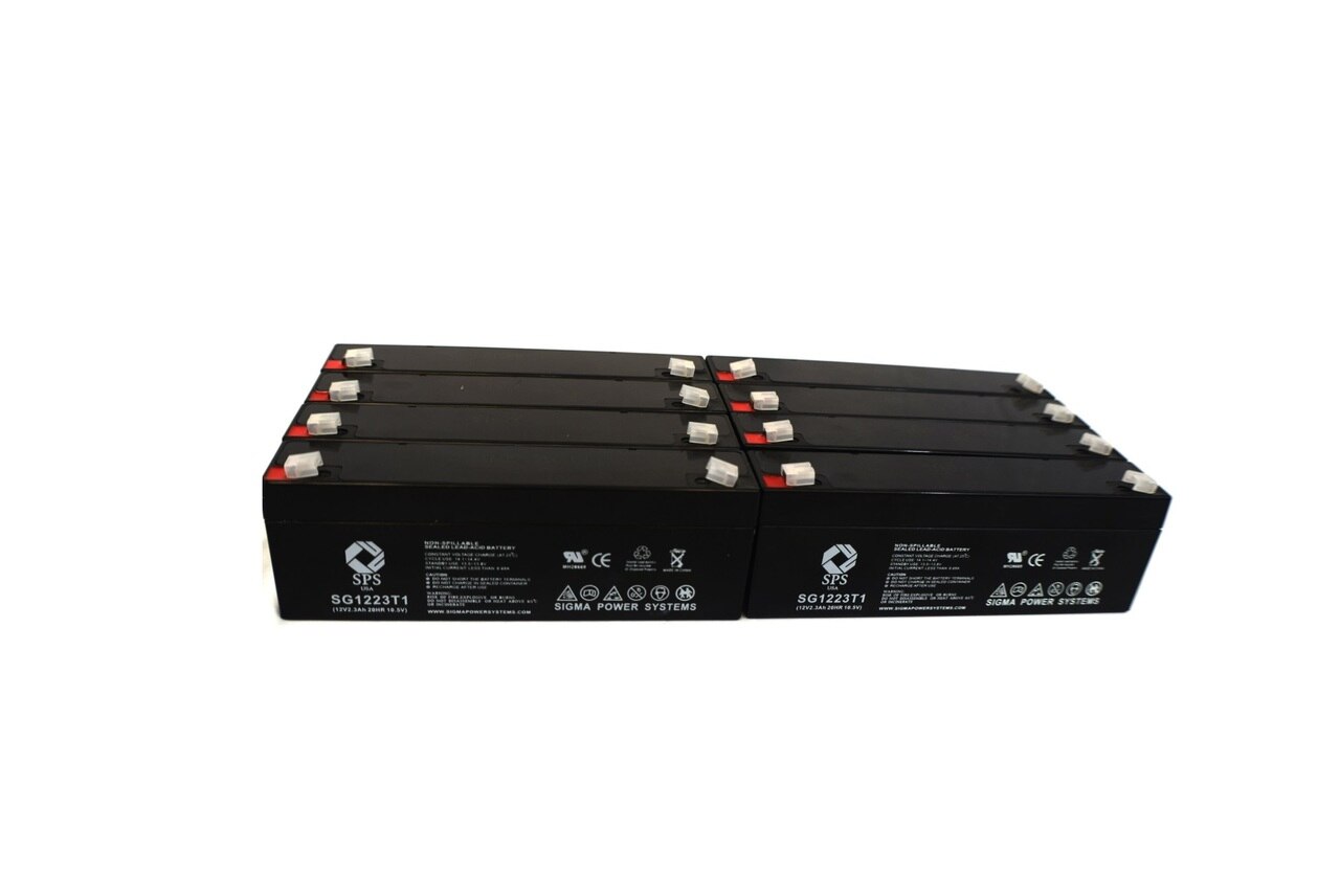 SPS Brand 12V 2.3 Ah Replacement Battery (SG1223T1) for Nihon Kohden 5105 CARDIOFAX ECG (8 Pack)