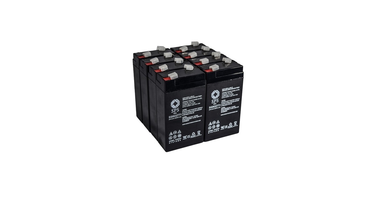 SPS Brand 6 V 3.2 Ah Replacement Battery (SG0632TT1) with Terminal TT1 for CAS Medical 9303 (8 PACK)