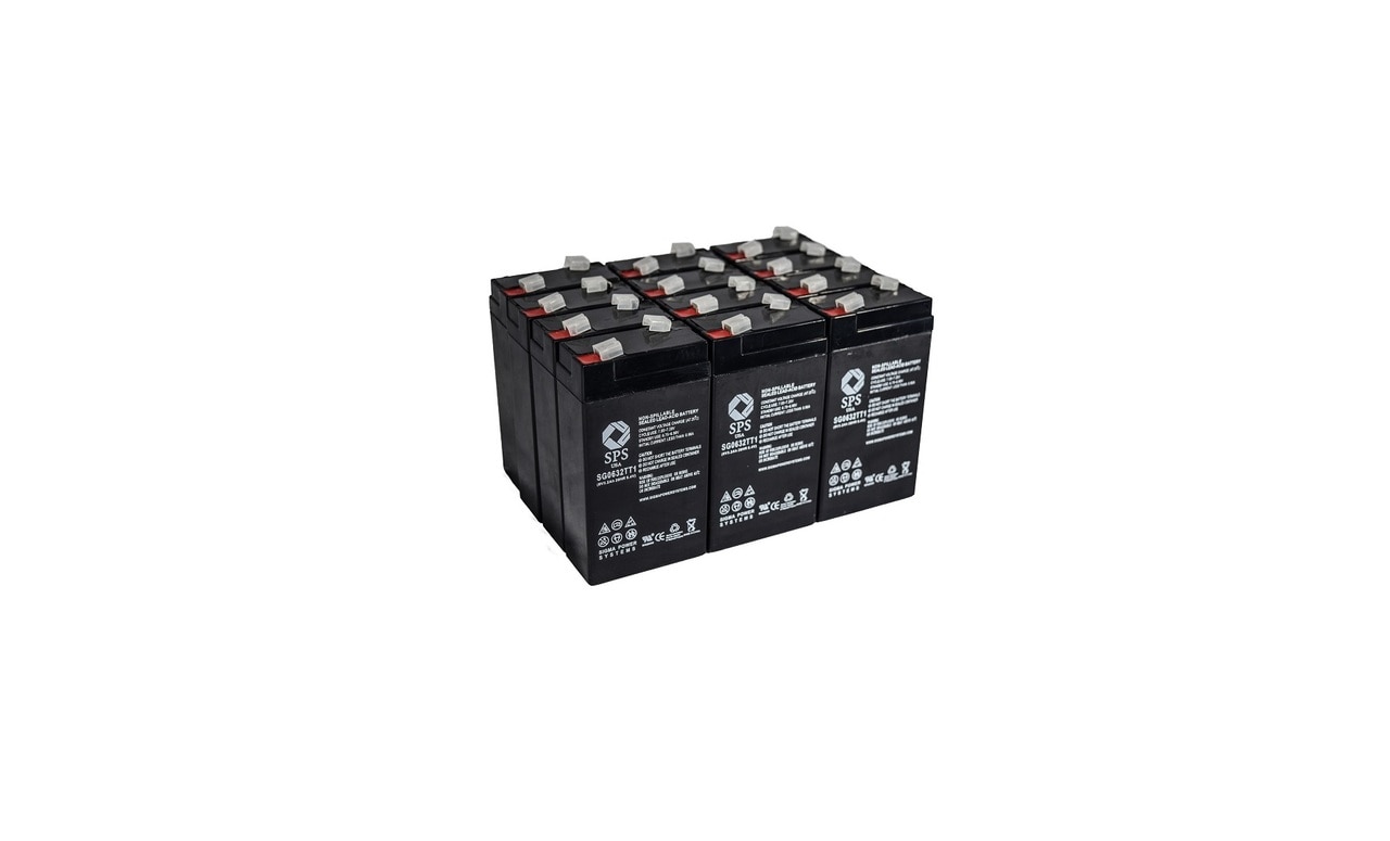 SPS Brand 6 V 3.2 Ah Replacement Battery (SG0632TT1) with Terminal TT1 for CAS Medical 9303 (12 PACK)