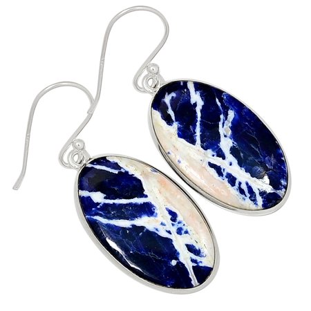 Sodalite - Minas Gerais  Brazil 925 Sterling Silver Earring Jewelry ALLE-7786