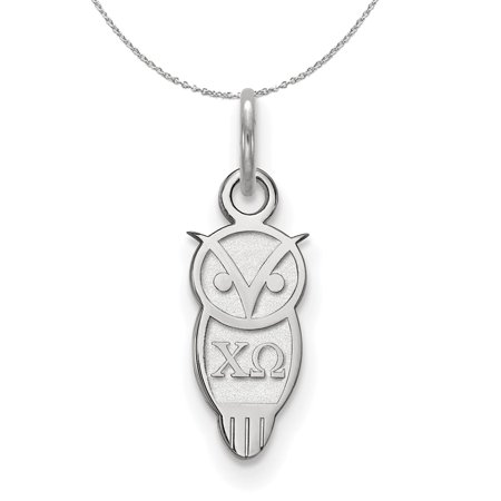The Black Bow Sterling Silver Chi Omega XS (Tiny) Pendant Necklace - 16 Inch