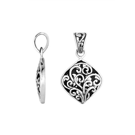 AP-6249-S Sterling Silver Pendant with Plain Silver