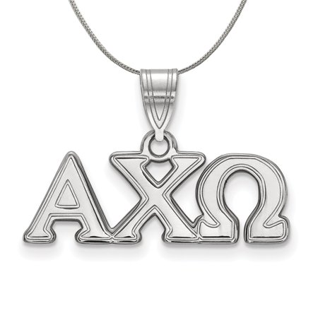 The Black Bow Black Bow Jewelry Solid Sterling Silver Chain Compatible with a Alpha Chi Omega Medium Pendant Pendant - 16 Inch