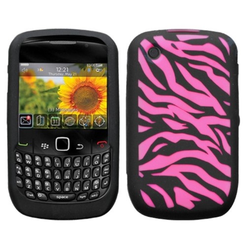Insten Laser Zebra Skin Hot Pink/Black Case for BLACKBERRY 8520 8530 9300 9330